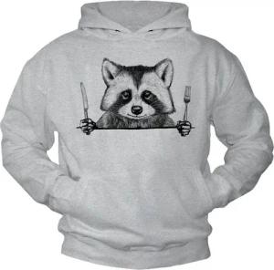 MAKAYA Kapuzenpullover Herren Waschbär Lustige Hoodies Pullover Jungen Pulli Sweatshirt