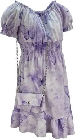 Girls Fashion Sommerkleid Mädchen Kleid Sommerkleid mit Tasche, K9528e (mit Tasche)