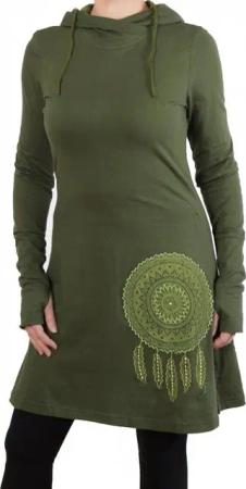 PUREWONDER A-Linien-Kleid Kapuzenkleid Hoodiekleid dr41 Jersey