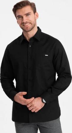 OMBRE Langarmhemd Herrenhemd aus Baumwolle mit Tasche REGULAR FIT