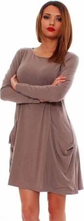 Mississhop A-Linien-Kleid Kleid Tunika Longshirt Pulli Tunika Minikleid mit Taschen 6514