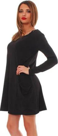 Mississhop A-Linien-Kleid Kleid Tunika Longshirt Pulli Tunika Minikleid mit Taschen 6514