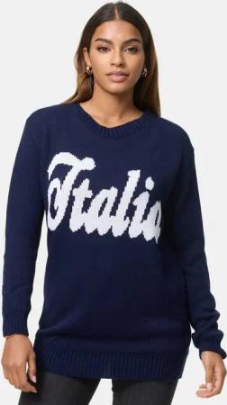 Worldclassca Strickpullover Worldclassca Damen Strickpullover Langarm ITALIA long Shirt Pulli