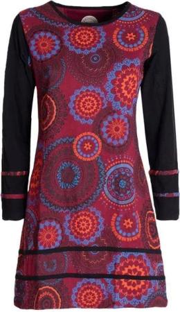 Vishes Jerseykleid Langarm Longshirt-Kleid Sweatkleid Shirt-Kleid Madalas Hippie, Ethno, Elfen, Retro Style