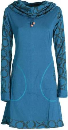 Vishes Jerseykleid Langarm Kleid Schal-Kleid Winterkleider Baumwollkleid Elfen, Goa, Hippie Style