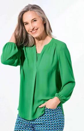 GOLDNER Tunika Bluse mit Tunika Ausschnitt