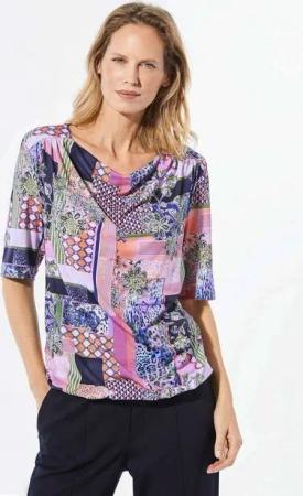 GOLDNER T-Shirt Shirt mit Wasserfallausschnitt