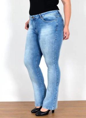 ESRA Bootcut-Jeans Stretch Jeans Damen High Waist Bootcut Jeans bis Übergröße Plus Size Wide Leg Jeans Damen Bootcut Schlaghose Damen Jeans Flared High Waist
