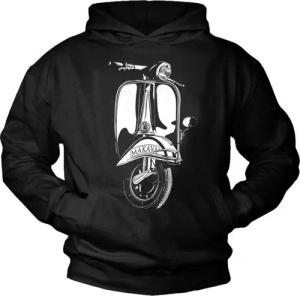MAKAYA Kapuzenpullover Roller Sweatshirt 60er 70er 80er Jahre Motiv Pulli Scooter Aufdruck
