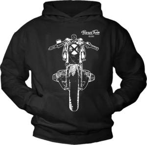 MAKAYA Kapuzenpullover Herren Vintage Motorrad Motiv Print Sweatshirt Pulli Biker Bekleidung