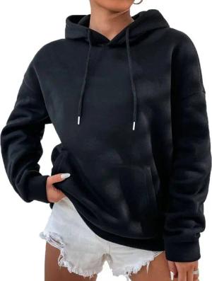 RMK Kapuzenpullover Damen Pullover Pulli Hoodie Sweater Basic Oversize mit Kapuze in Unifarben