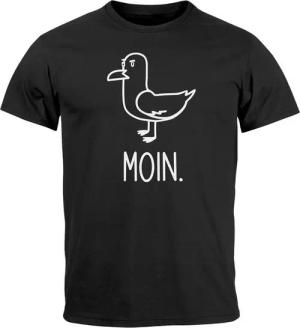 MoonWorks Print-Shirt Herren T-Shirt Frontprint Moin Möwe Geschenk für Nordlichter mit Print