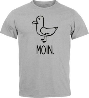 MoonWorks Print-Shirt Herren T-Shirt Frontprint Moin Möwe Geschenk für Nordlichter mit Print