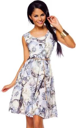 Atixo Sommerkleid Sommerkleid luftiges Minikleid mit Gürtelkette