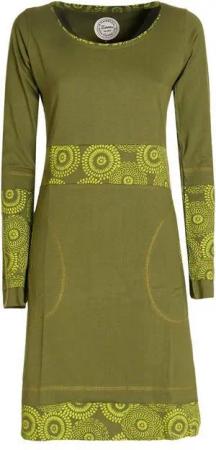 Vishes Tunikakleid Damen Langarm Longshirt-Kleid Sweatkleid Shirt-Kleid Tunika-Kleid Hippie, Guru, Retro Style