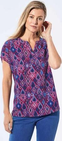 GOLDNER Schlupfbluse Bluse mit Tunika Ausschnitt