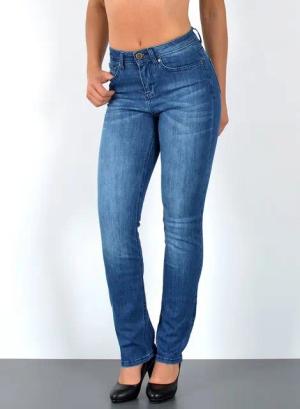ESRA Straight-Jeans Premium High Waist Jeans Damen Straight Leg Hosen Stretch-Jeans G8 Straight Leg Damen Jeans High Waist Hose Stretch Regular Jeanshose