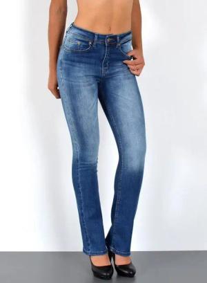 ESRA Bootcut-Jeans Damen Bootcut Jeans High Waist Schlaghose weite Jeans bis Übergröße B7