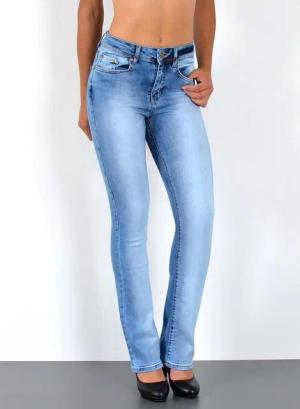 ESRA Bootcut-Jeans Damen Bootcut Jeans High Waist Schlaghose weite Jeans bis Übergröße B7
