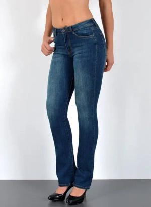ESRA Bootcut-Jeans Damen Bootcut Jeans High Waist Schlaghose weite Jeans bis Übergröße B7