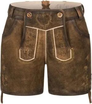 Nübler Trachtenlederhose Lederhose Hotpants Tamara in Tabak Braun von Nübler