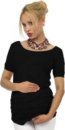 SYS Umstandsshirt Umstand Shirt kurzarm T-Shirt Bluse Tunika Top Stretch Bauch