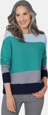 GOLDNER Strickpullover Kurzgröße: Strickpullover mit Blockstrick