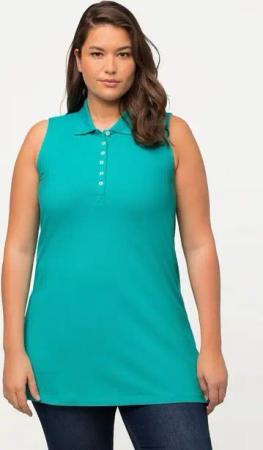 Ulla Popken Poloshirt Polotop Regular Polokragen ärmellos