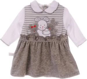 La Bortini Partykleid Babykleid Baby Kleid Kleidchen aus Velours Erstlingskleid in Grau