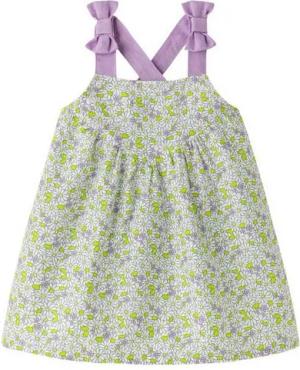 suebidou Midikleid süßes Mädchenkleid Sommerkleid Blumenmuster mit Kontrast-Trägern kleine Schleifen an den Trägern
