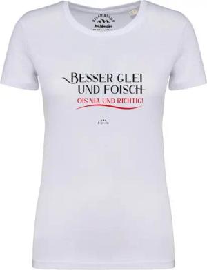Bavariashop T-Shirt Damen T-Shirt "Besser glei und foisch...