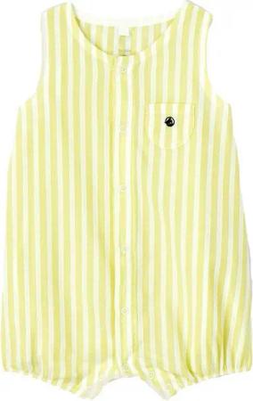 Petit Bateau Spieler Petit Bateau Baby Popeline Einteiler Spieler gelb mit Streifen