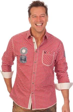 KRÜGER BUAM Trachtenhemd Trachtenhemd - WENZEL - blau, rot