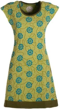 Vishes Tunikakleid Damen kurzarm Longshirt-Kleid Mini-Kleid Tunika-Kleid Shirt-Kleid Hippie, Retro Style