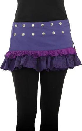 PUREWONDER Wickelrock Damen Rock mit Rüschen sk28 verstellbar