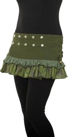 PUREWONDER Wickelrock Damen Rock mit Rüschen sk28 verstellbar