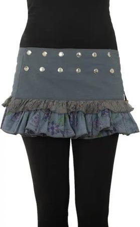 PUREWONDER Wickelrock Damen Rock mit Rüschen sk28 verstellbar