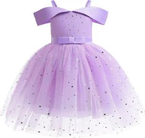 AUKUU Jerseykleid Das Kleid des kleinen Mädchens ist ein schulterfreies, flauschiges Kleid, modisch und festlich.