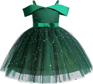 AUKUU Jerseykleid Das Kleid des kleinen Mädchens ist ein schulterfreies, flauschiges Kleid, modisch und festlich.