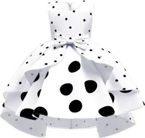 AUKUU Jerseykleid Das Kleid des kleinen Mädchens ist ein gepunktetes Kleid, ein festliches Kleid.