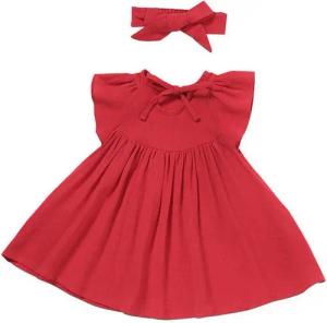 AUKUU Jerseykleid Das Kleid des kleinen Mädchens ist ein Haarband-Kleid und ein Partykleid.