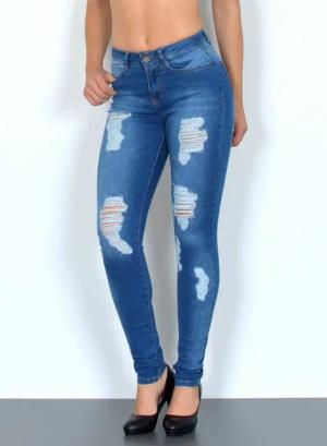 ESRA Skinny-fit-Jeans S600 Damen Skinny Fit Jeans Hose High Waist bis Übergröße