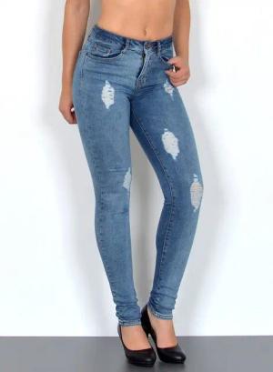 ESRA Skinny-fit-Jeans S600 Damen Skinny Fit Jeans Hose High Waist bis Übergröße