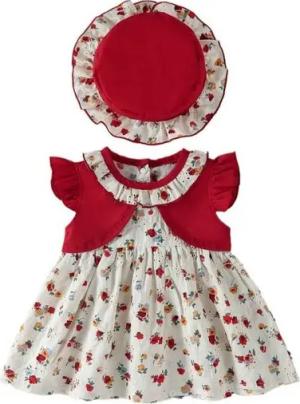 AUKUU Jerseykleid kleines Mädchenkleid, Sommerausflugskleid, kurzes Kleid