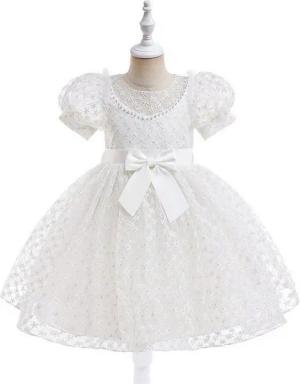 AUKUU Jerseykleid kleines Mädchenkleid, hohles Kleid, Schleifenrock