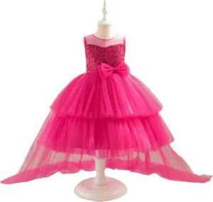 AUKUU Jerseykleid Modekleid mit Pailletten für kleine Mädchen, Klavierkleid für kleine Mädchen