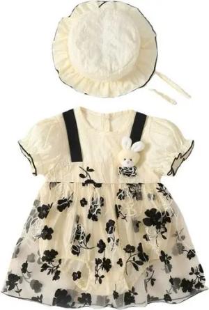 AUKUU Jerseykleid Das Overall-Kleid für das kleine Mädchen im Sommer mit Kleid und Außenbekleidung