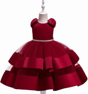 AUKUU Jerseykleid Kleines Mädchen Rock Klavier Performance Kleid Kleid Geburtstagskleid