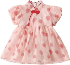 AUKUU Jerseykleid Das Overall-Kleid für das kleine Mädchen im Sommer mit Kleid und Außenbekleidung