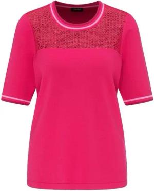 GOLDNER Strickpullover Halbarmpullover mit exklusiver Stickerei